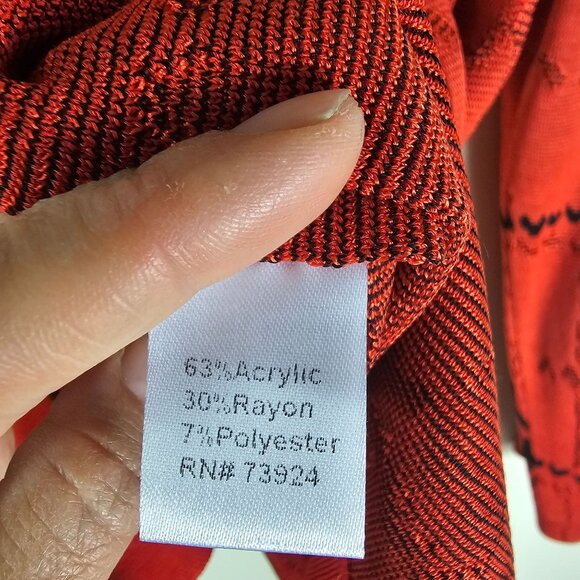 Misook Red & Black Patterned Jacket L Gold Decorative Buttons Formal Office NWT - Picture 5 of 12